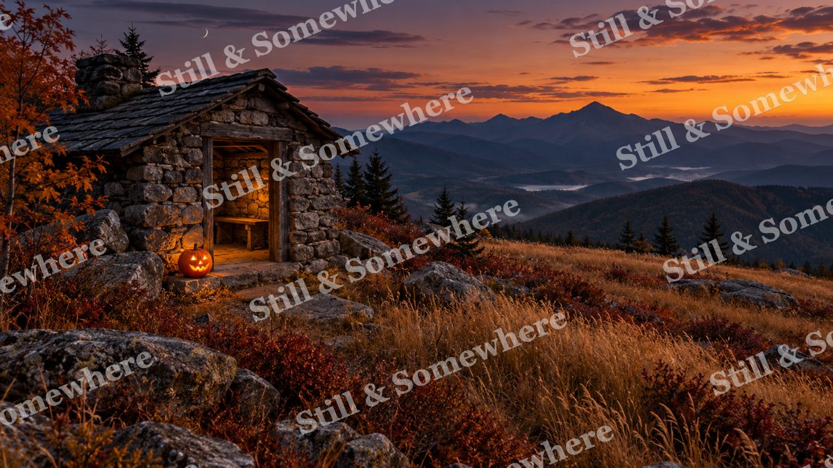 Pumpkin Lantern at the Mountain Shelter, halloween artwork preview