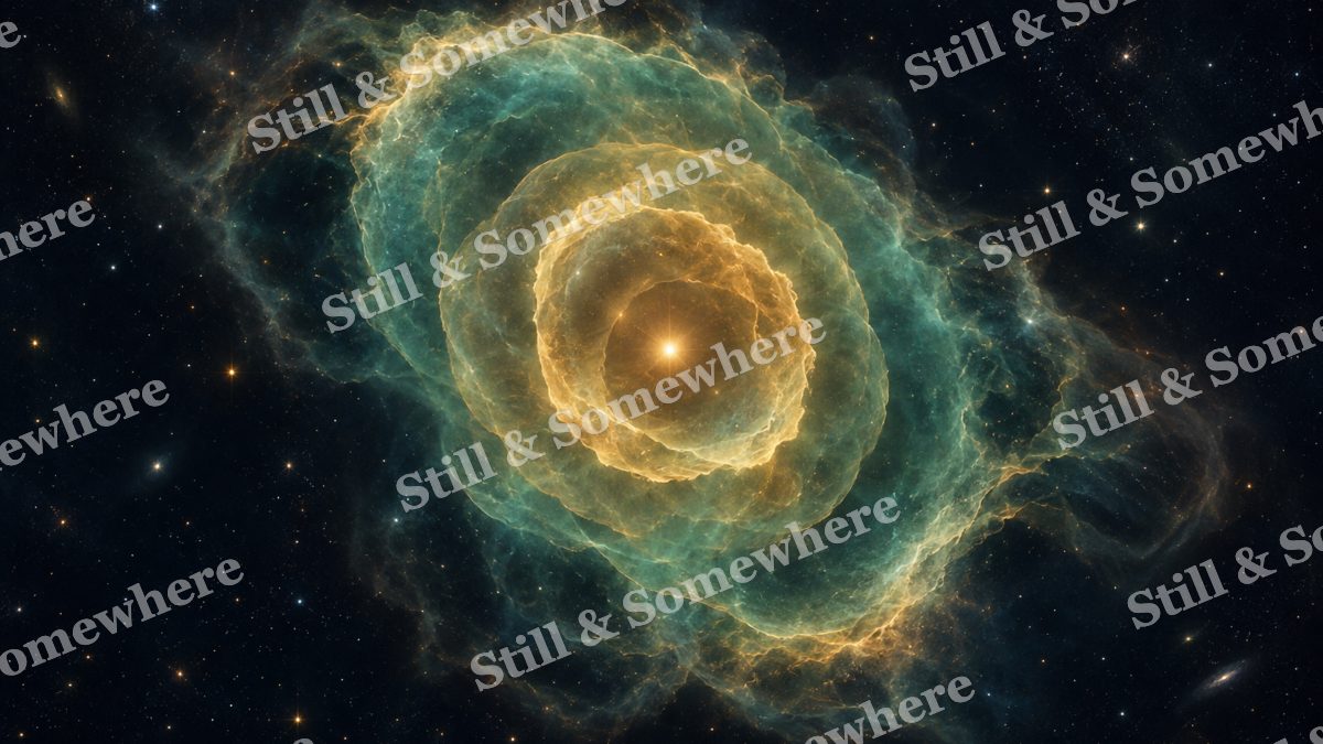 Space 05 Golden Planetary Nebula, space artwork preview