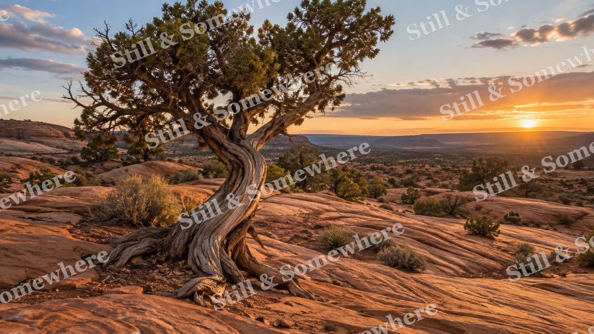 Juniper Tree on Desert Slickrock, scenery artwork preview