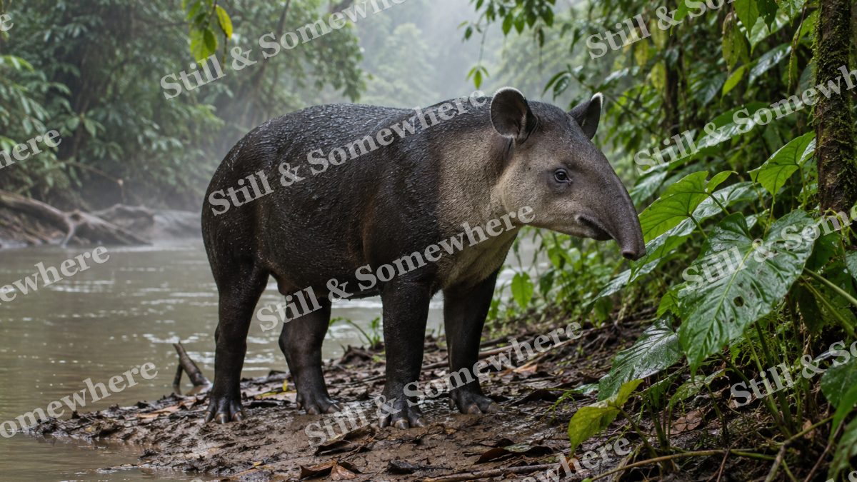 Tapir Rainforest Bank, wildlife artwork preview