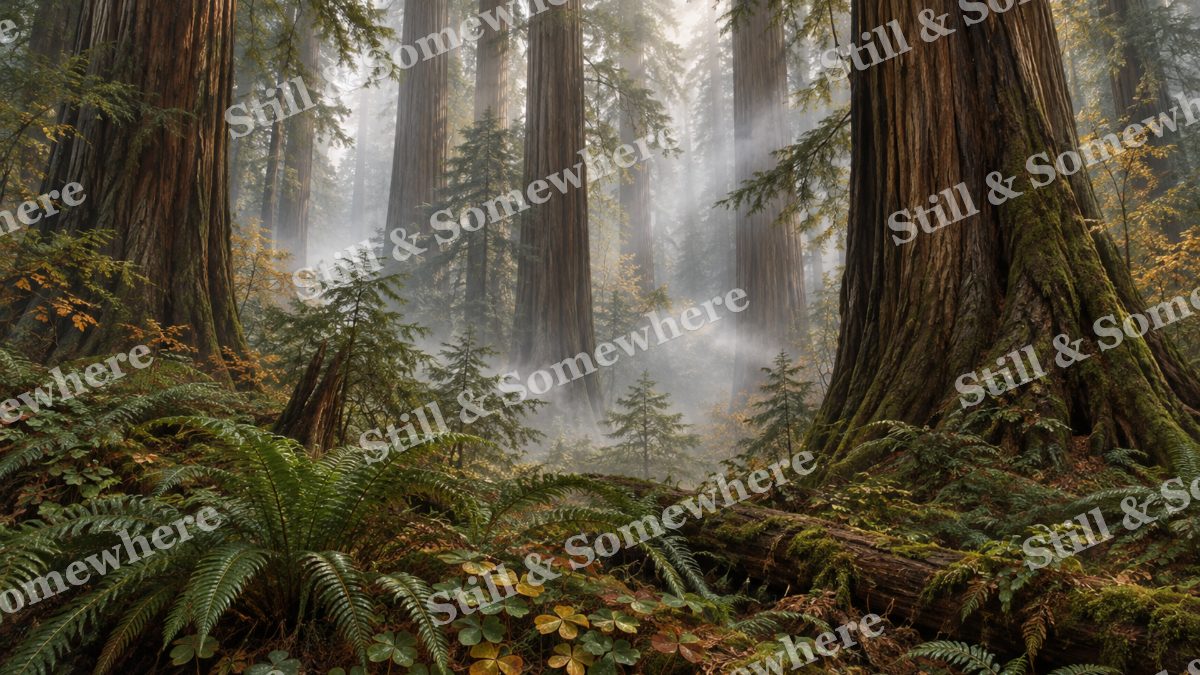 Fog among the Redwoods, forests artwork preview