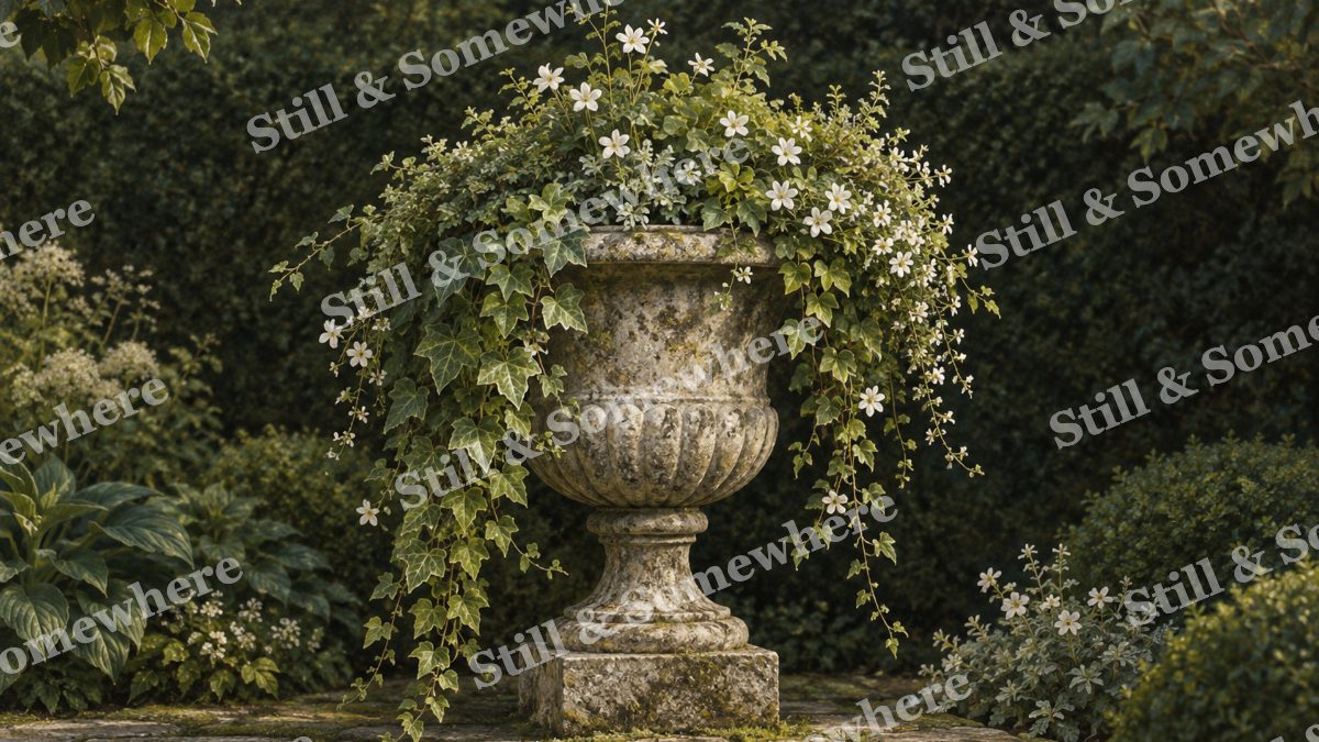 Stone Urn with Trailing Greenery, gardens artwork preview