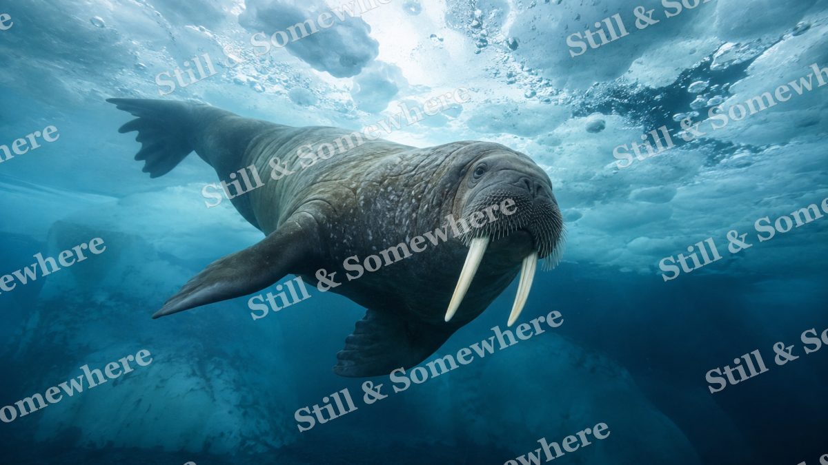 Walrus Beneath Pale Ice, ocean artwork preview