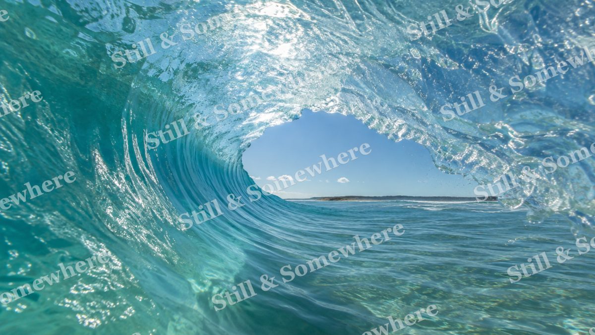 Turquoise Wave Barrel, ocean artwork preview