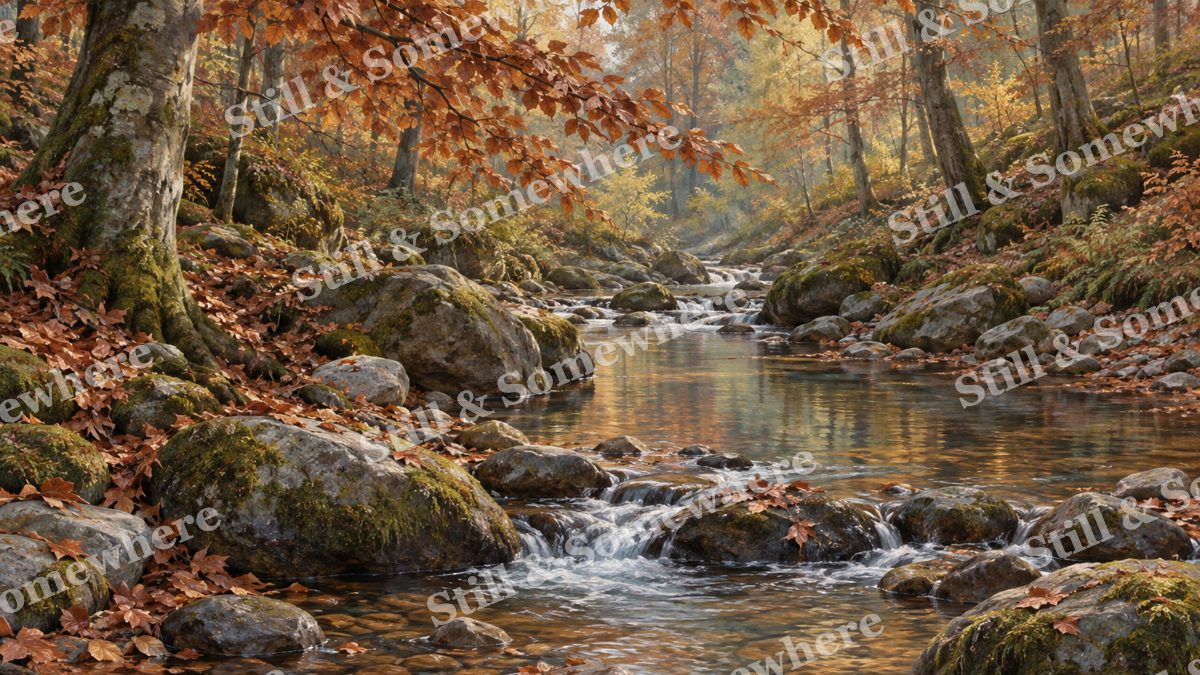 Copper Leaves along the Creek, forests artwork preview
