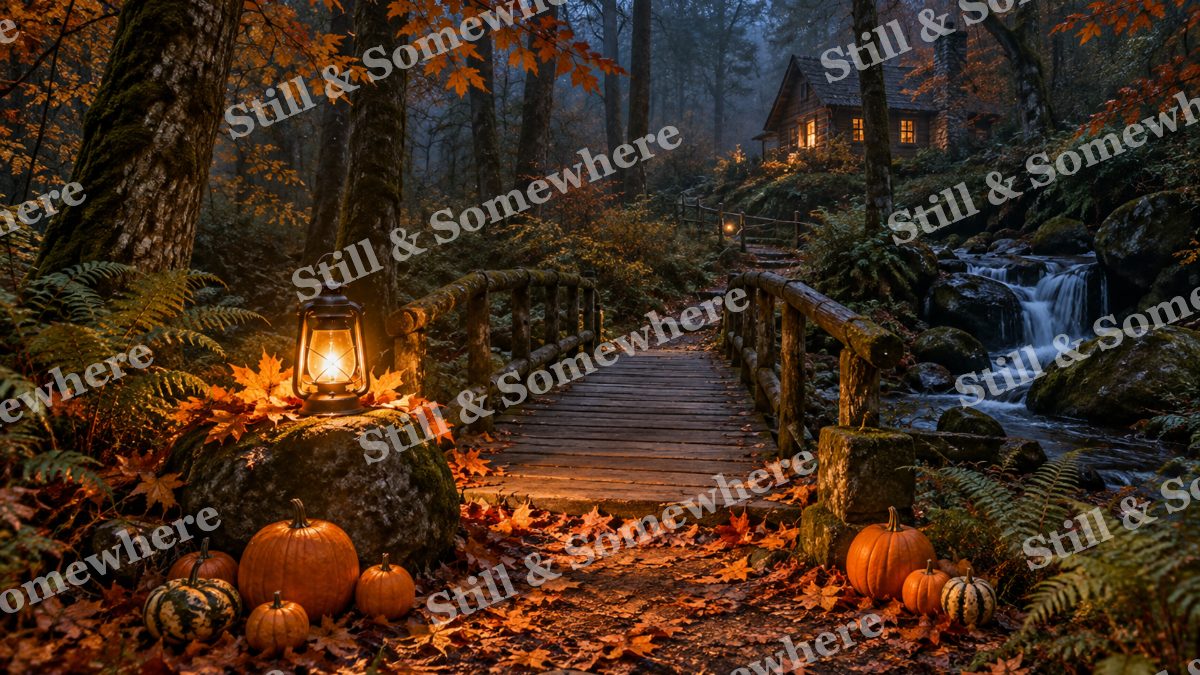 38 Lantern On The Footbridge, halloween artwork preview