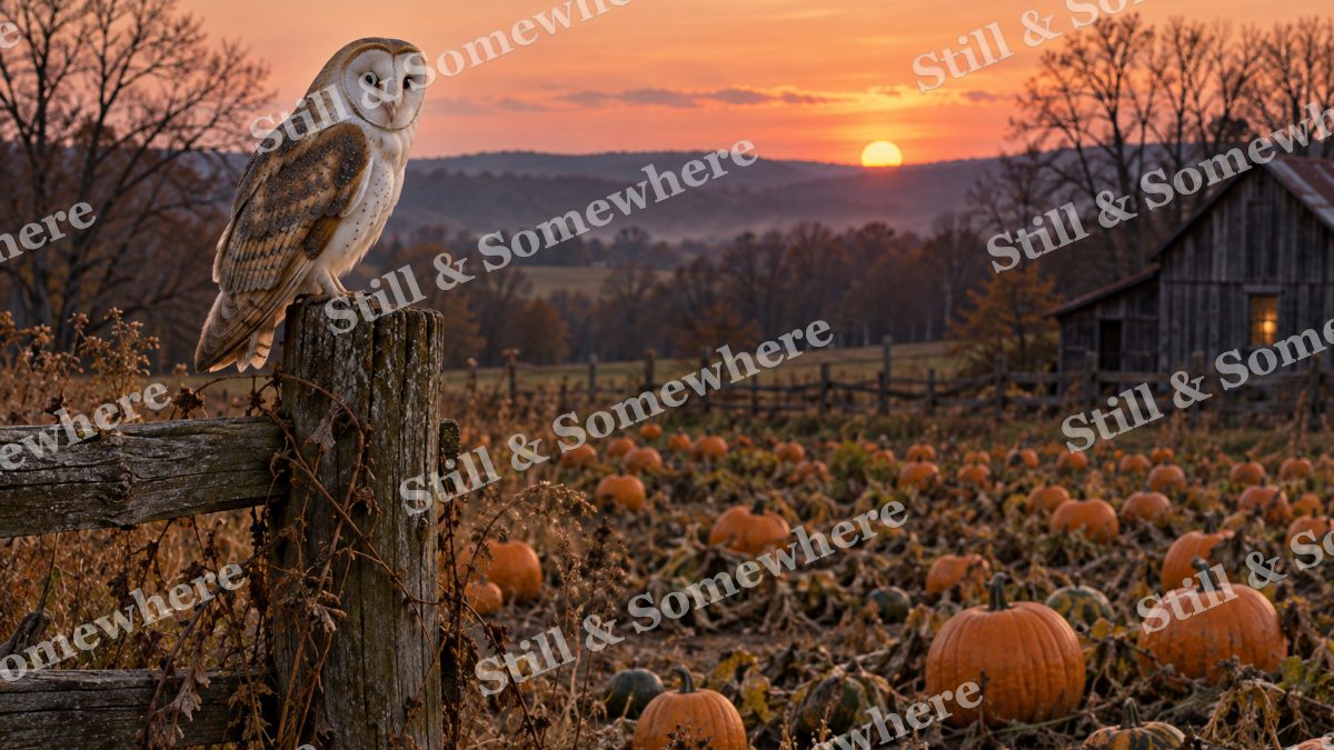 20 Owl Above The Pumpkin Patch, halloween artwork preview