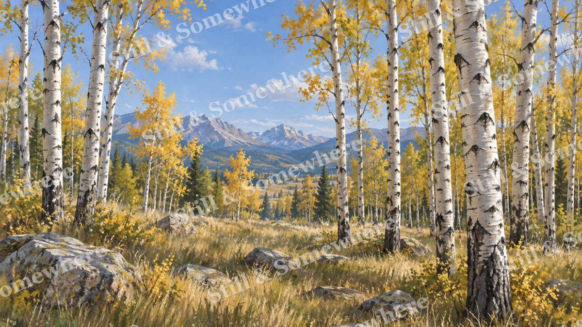 First Gold in the Aspen Grove, forests artwork preview