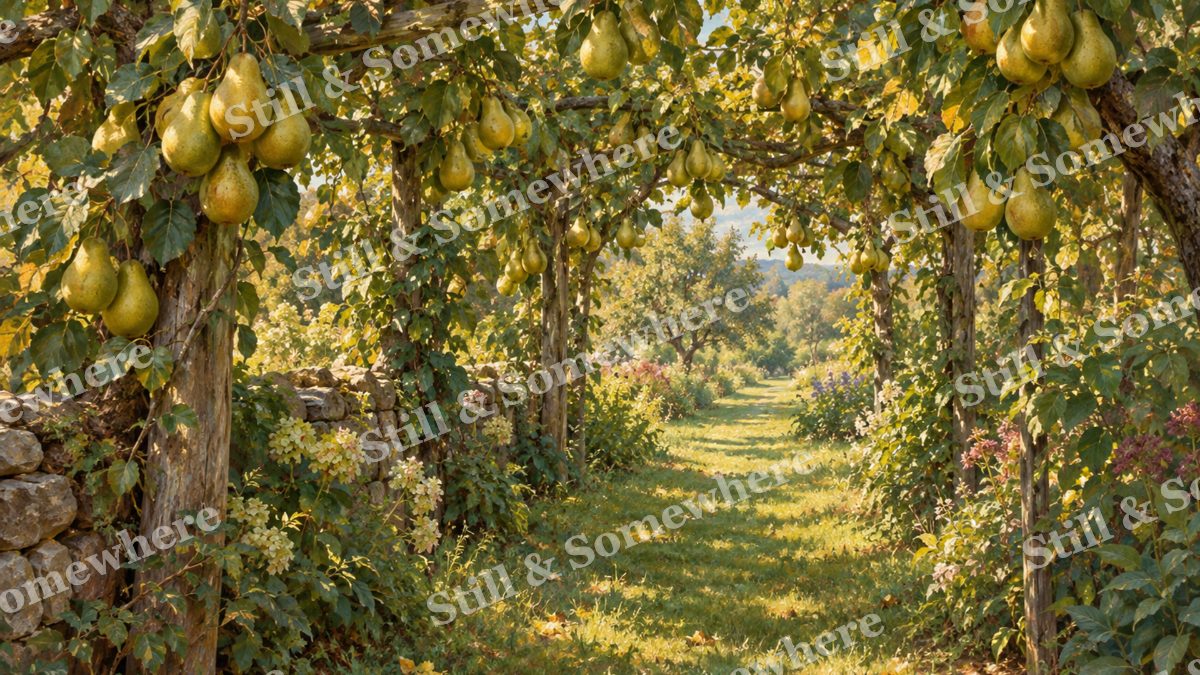 Pear Arbor in September, gardens artwork preview
