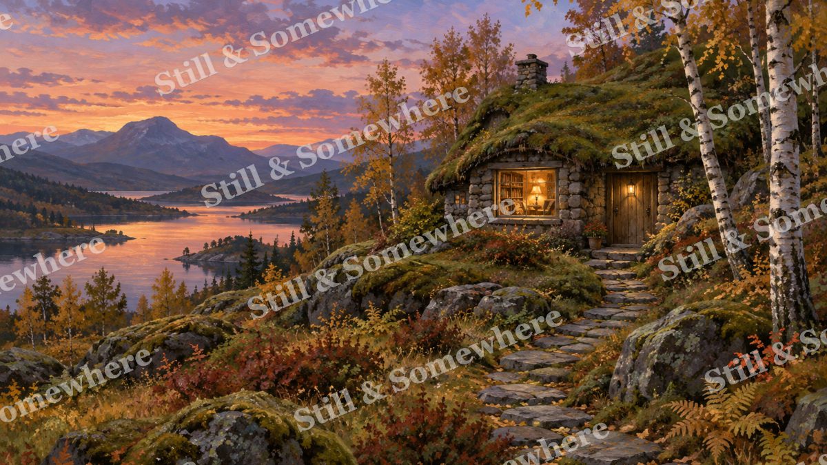 The Moss Roof Reading Nook, cottages artwork preview