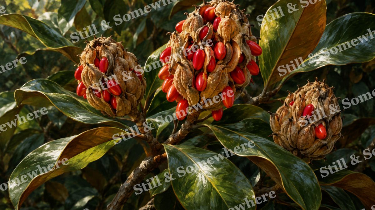 Magnolia Seed Cones, botanicals artwork preview