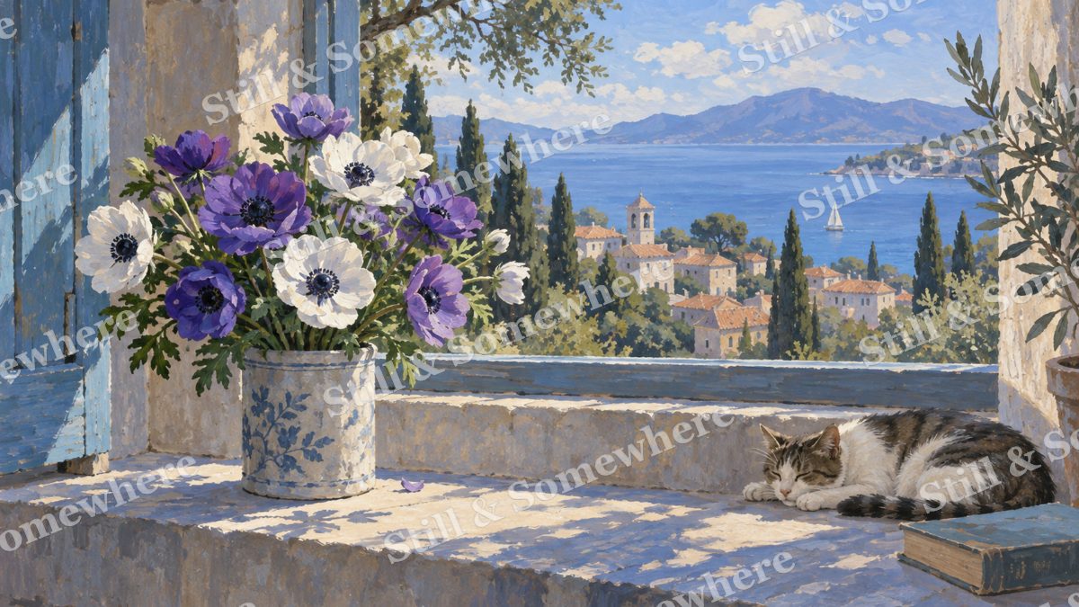 Anemones beside the Window, paintings artwork preview