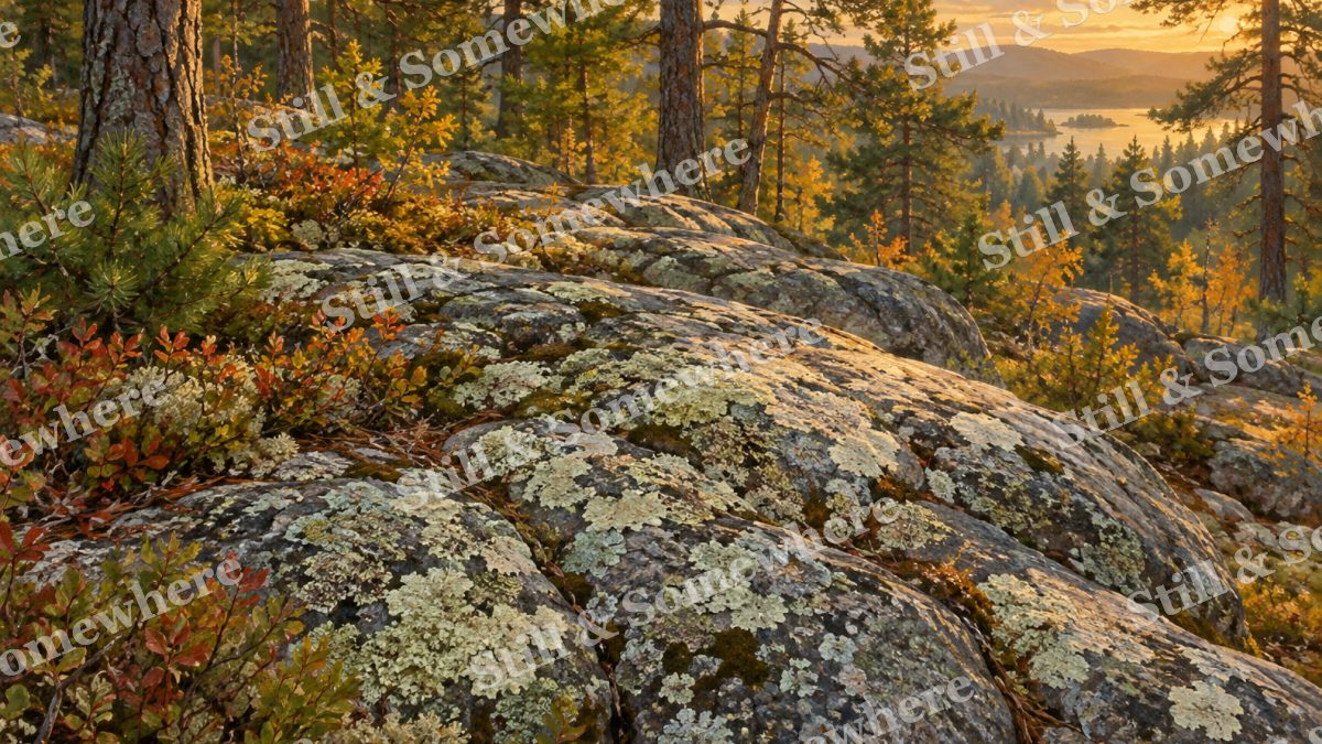 Lichen on the Granite Outcrop, forests artwork preview