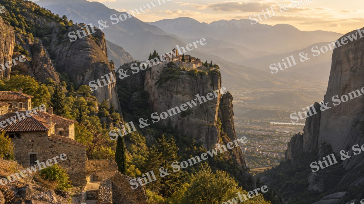 Stone Monastery Mountain Crag, mountains artwork preview