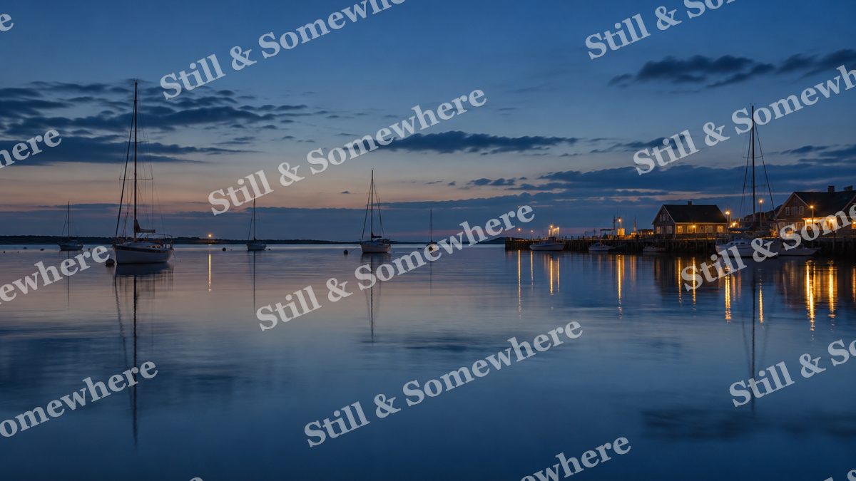 Harbor Blue Hour, ocean artwork preview