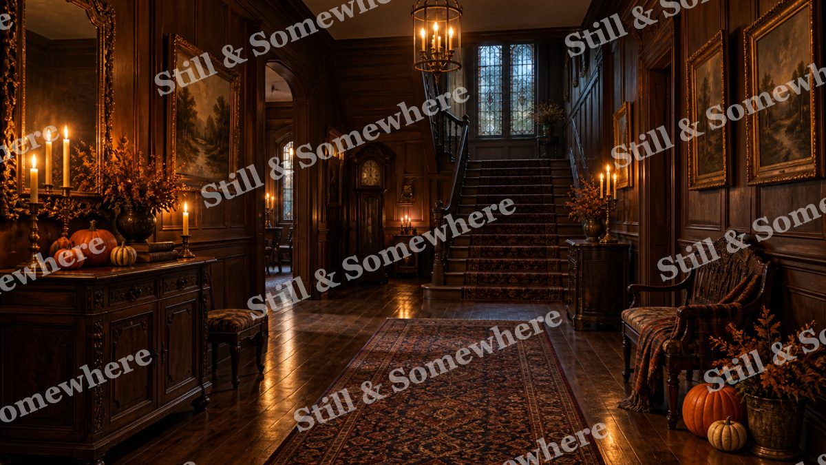 45 Victorian Hallway Candlelight, halloween artwork preview