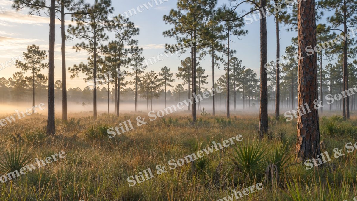 Fog Drifting Through Longleaf Pines, scenery artwork preview