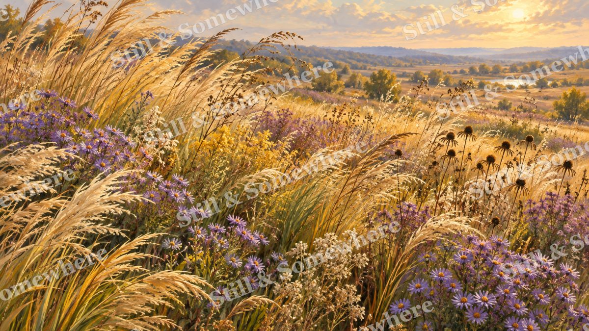Prairie Garden in September Wind, gardens artwork preview