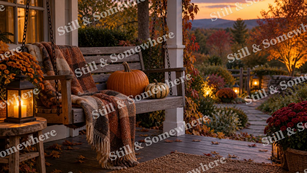 16 Pumpkins On The Porch Swing, halloween artwork preview