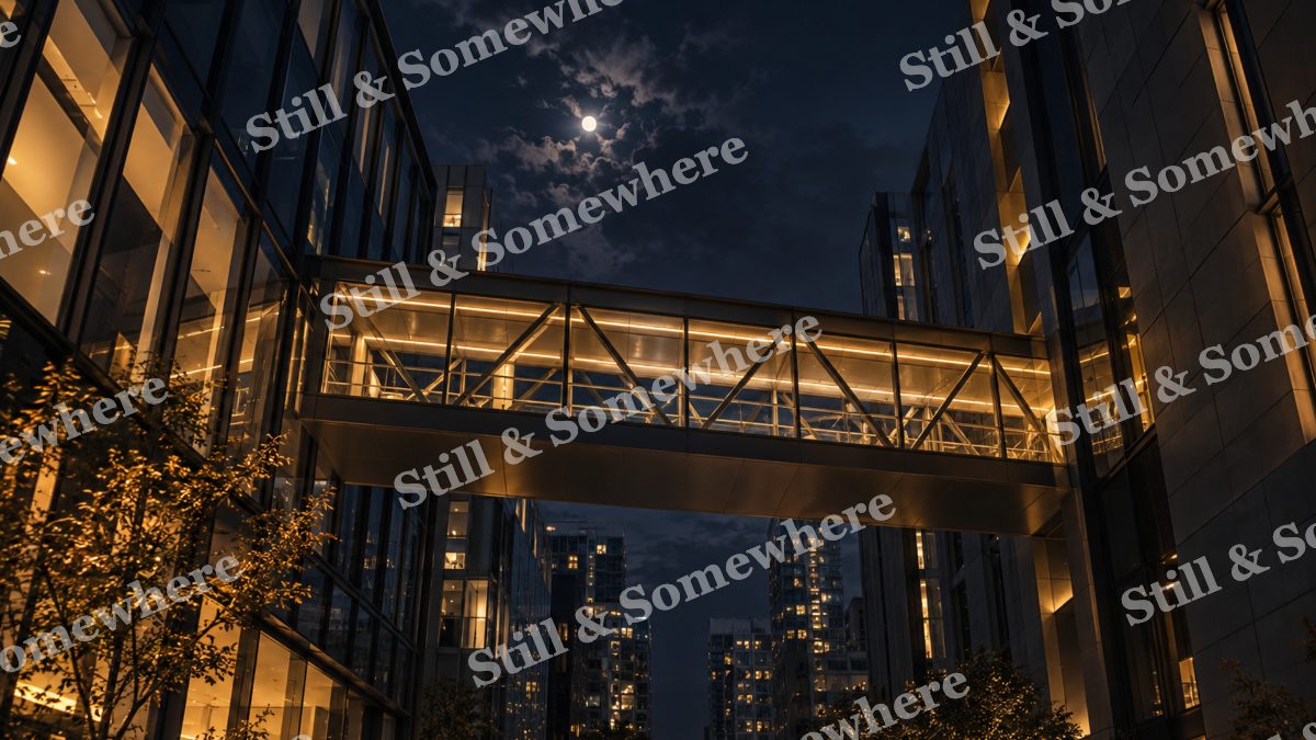 Lights Suspended Footbridge, city lights artwork preview