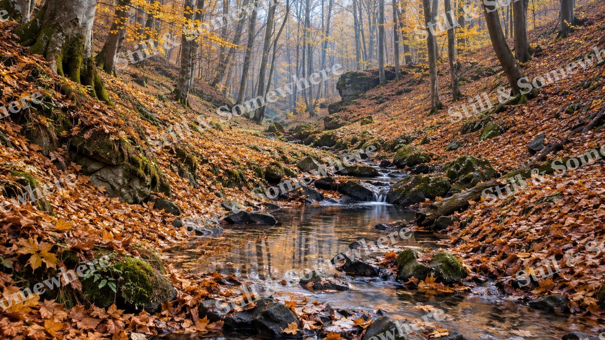 The Quiet Beech Hollow, peaceful landscapes artwork preview