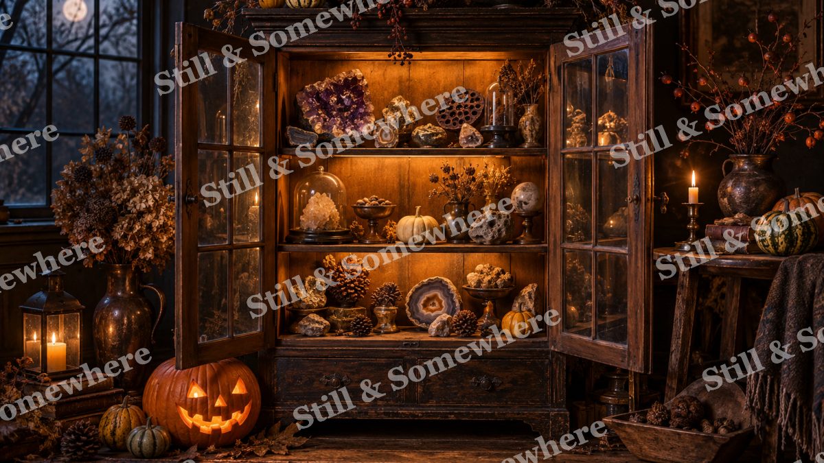 Halloween Cabinet of Curiosities, halloween artwork preview
