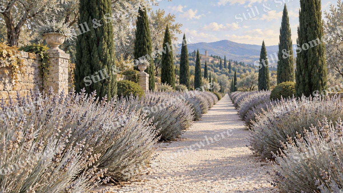 Lavender Walk after Summer, gardens artwork preview