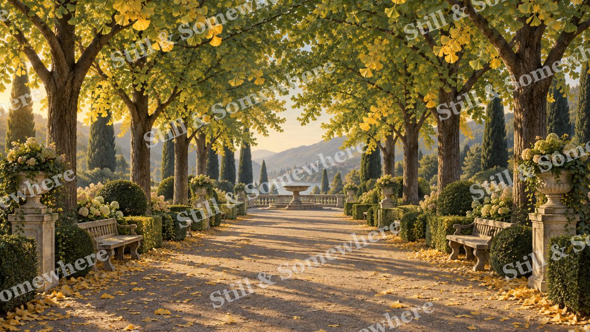 Ginkgo Walk in First Gold, gardens artwork preview