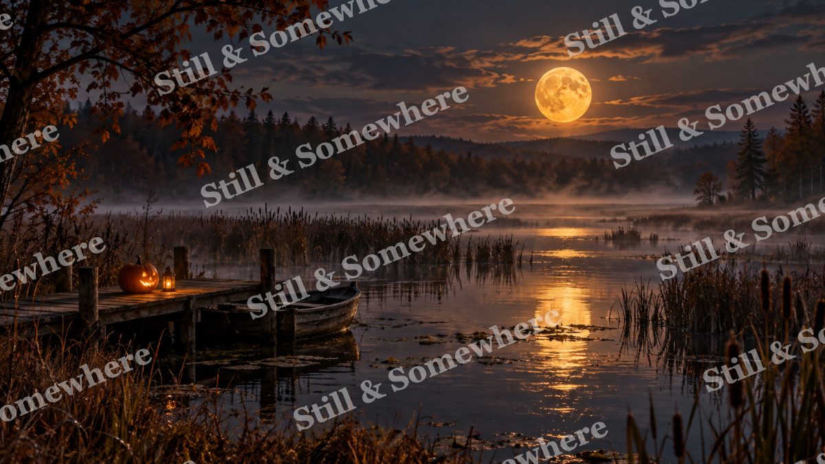 44 Harvest Moon Over The Marsh, halloween artwork preview