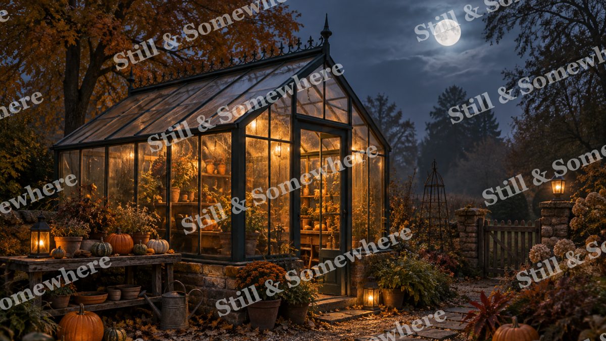 10 Autumn Greenhouse After Dark, halloween artwork preview