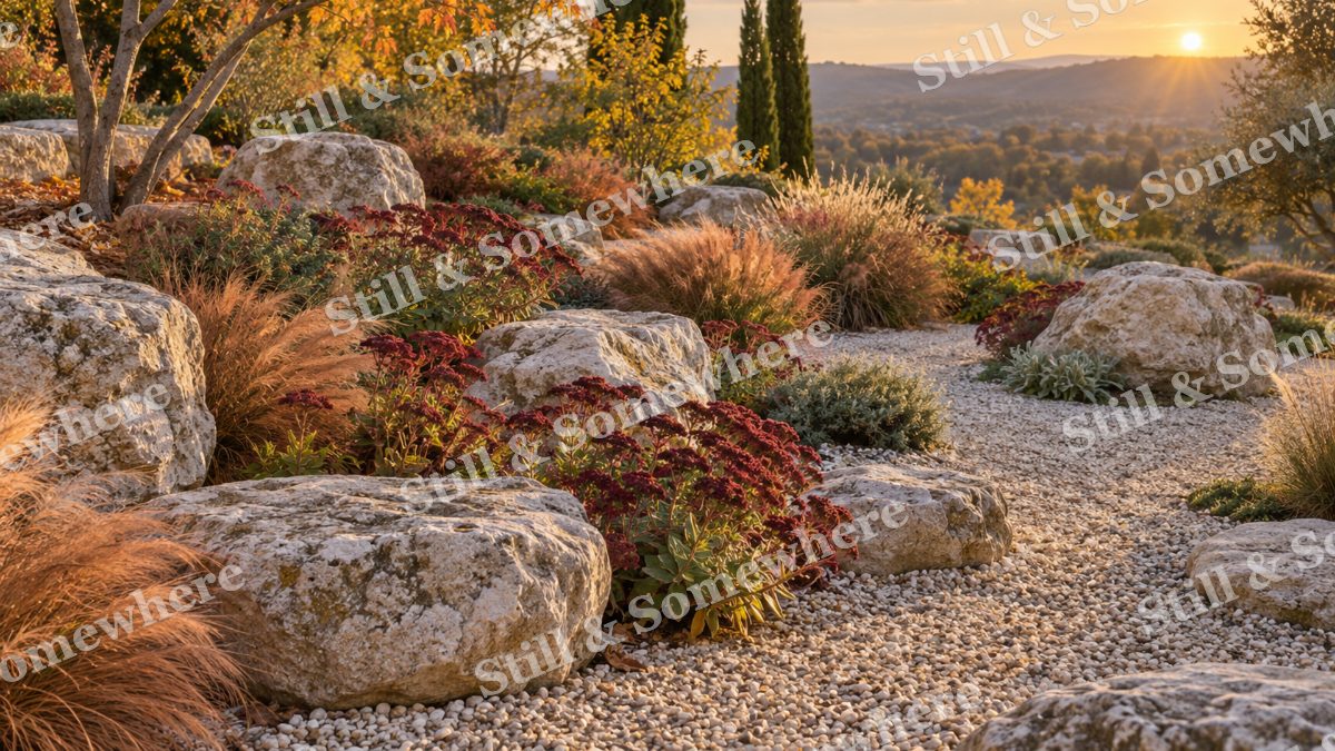 October Light on the Rock Garden, gardens artwork preview