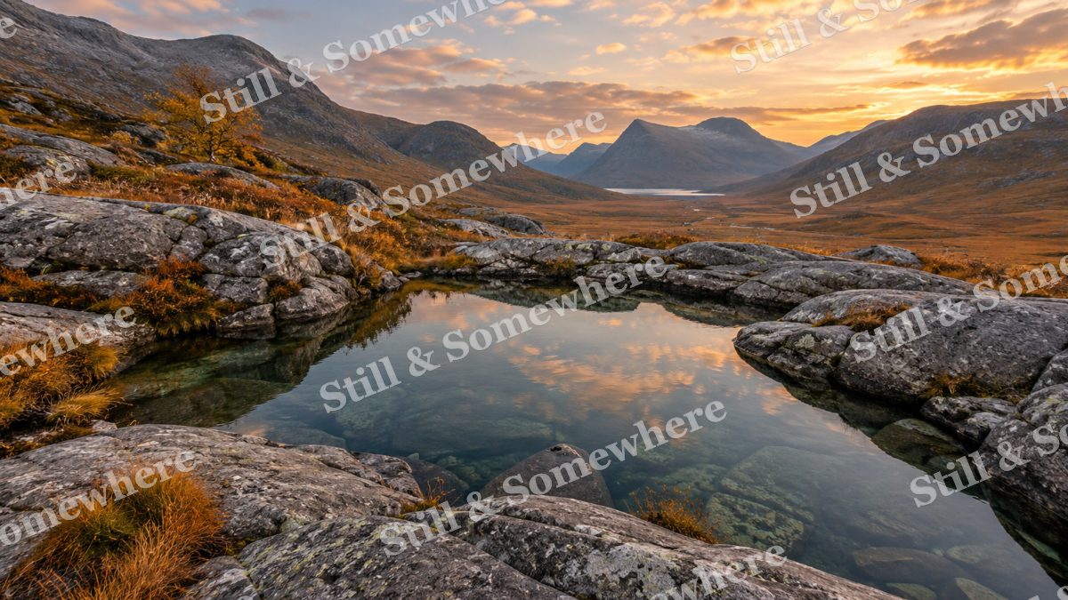 The Small Pool in the Stone Valley, peaceful landscapes artwork preview