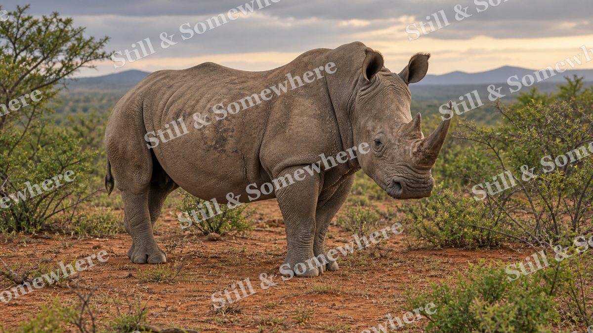 Rhinoceros Red Earth, wildlife artwork preview