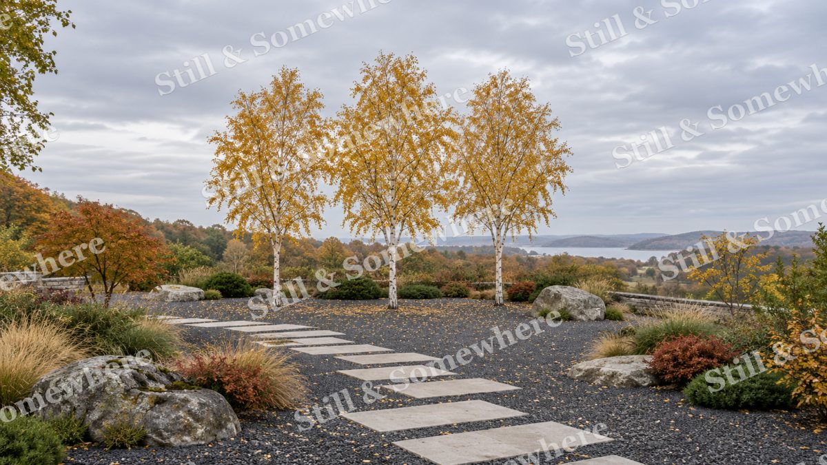 The Birch Courtyard, gardens artwork preview