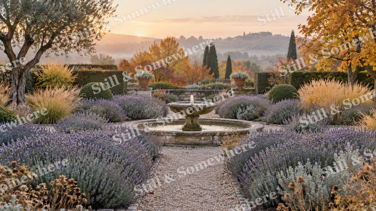 The Lavender Garden in October, gardens artwork preview