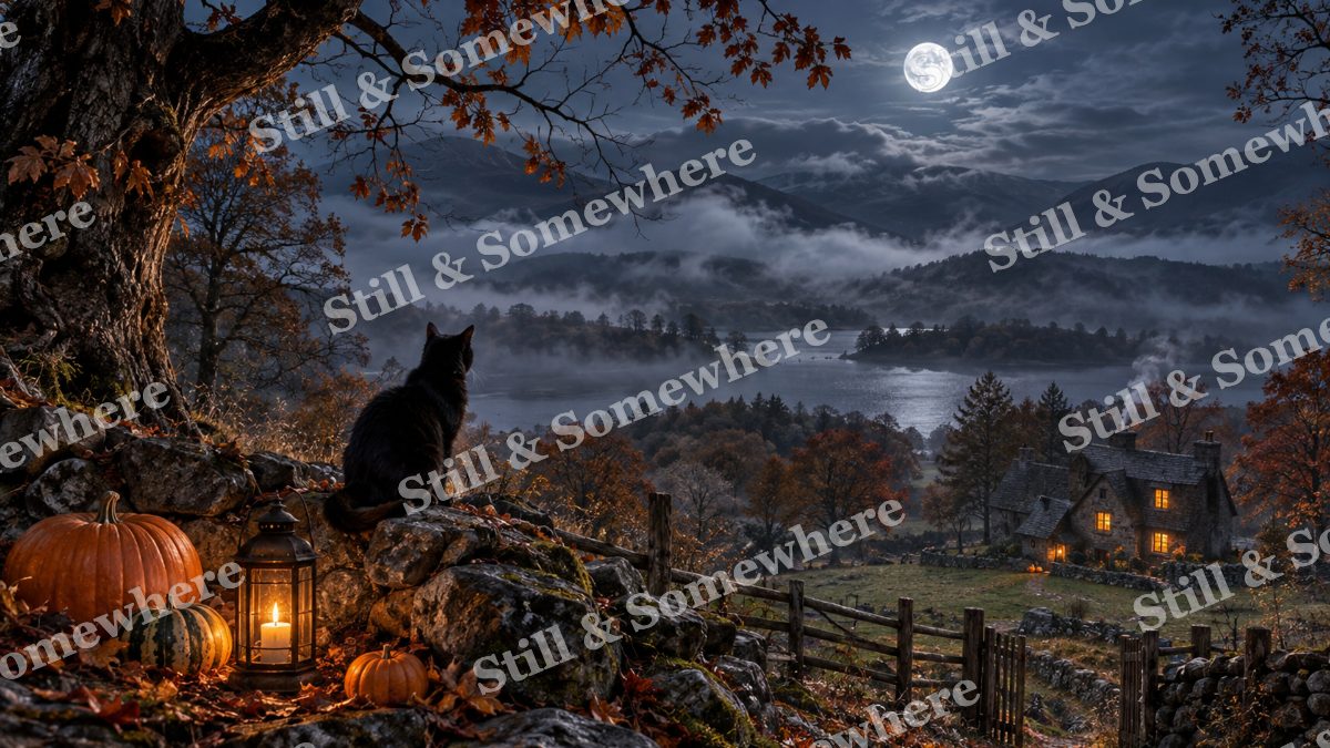31 Moon Through Bare Branches, halloween artwork preview