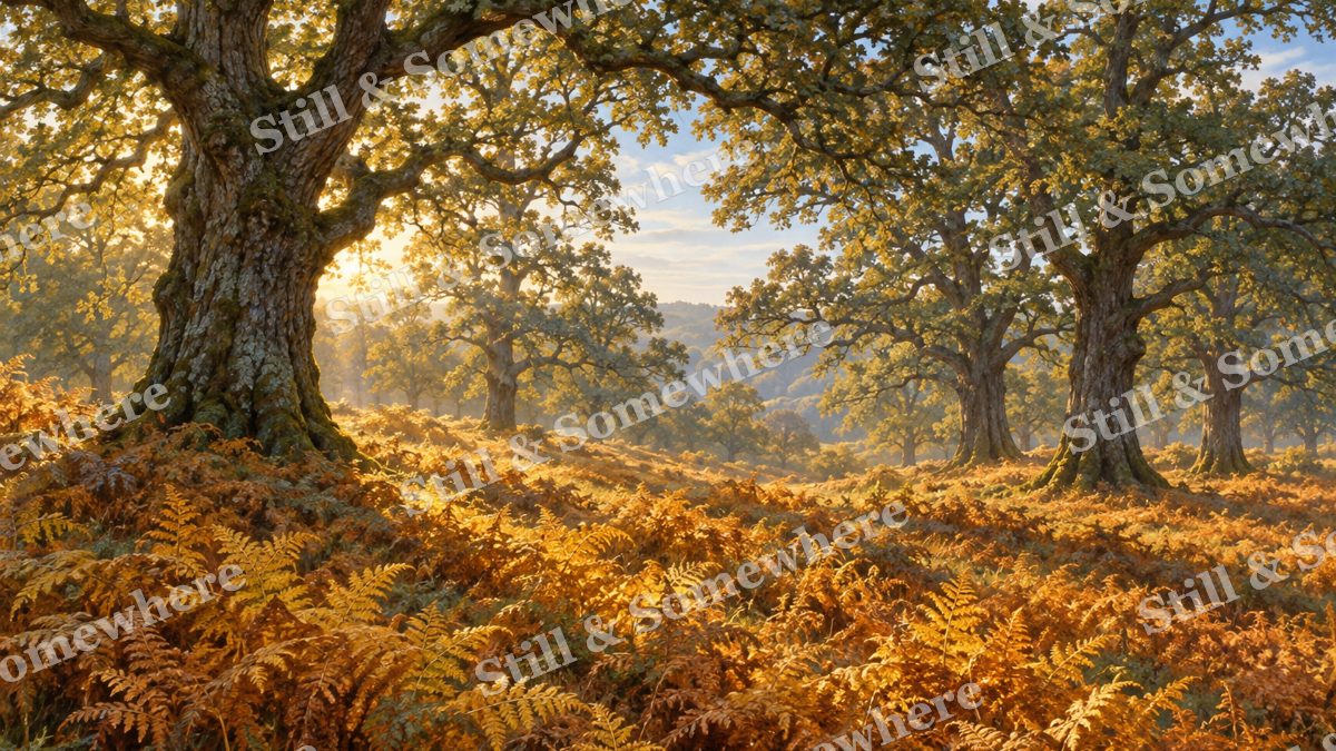 Oak Grove with Golden Bracken, forests artwork preview