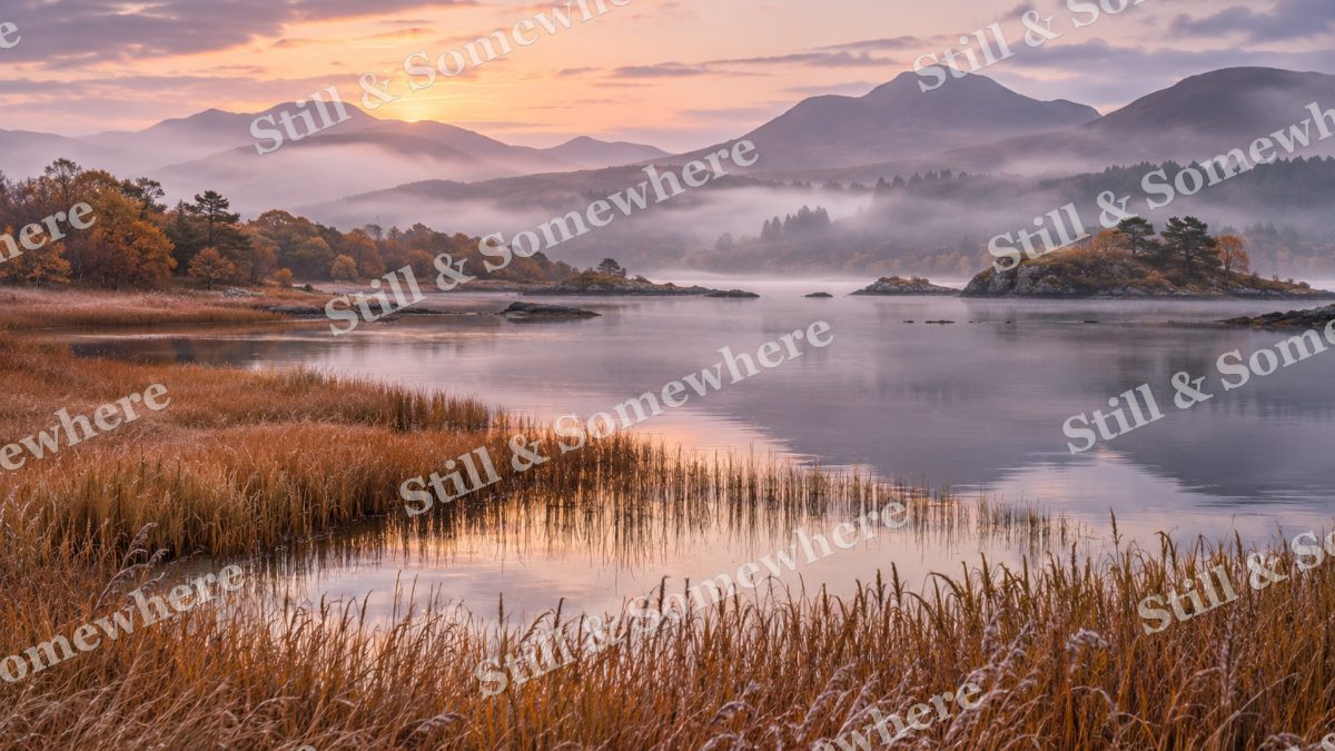 Copper Reeds beside the Inlet, peaceful landscapes artwork preview