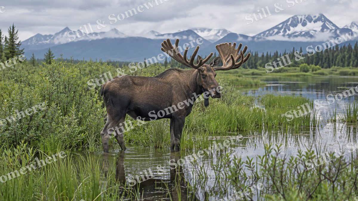 Moose Willow Wetland, wildlife artwork preview