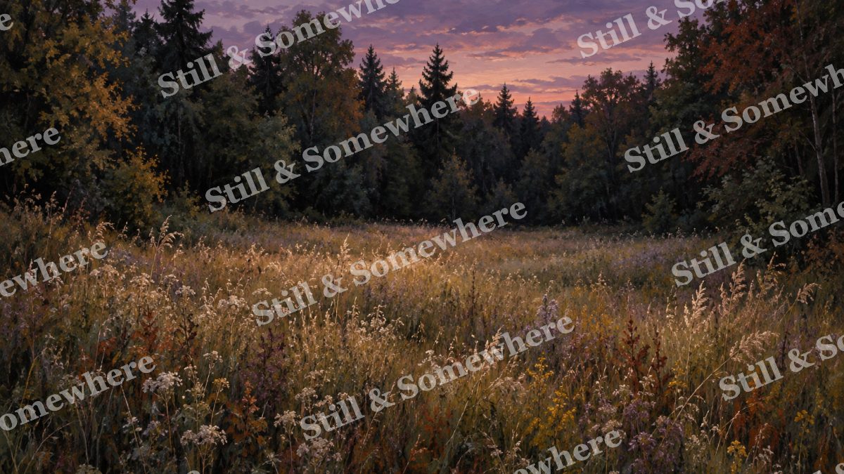 Forest Meadow before Dusk, forests artwork preview