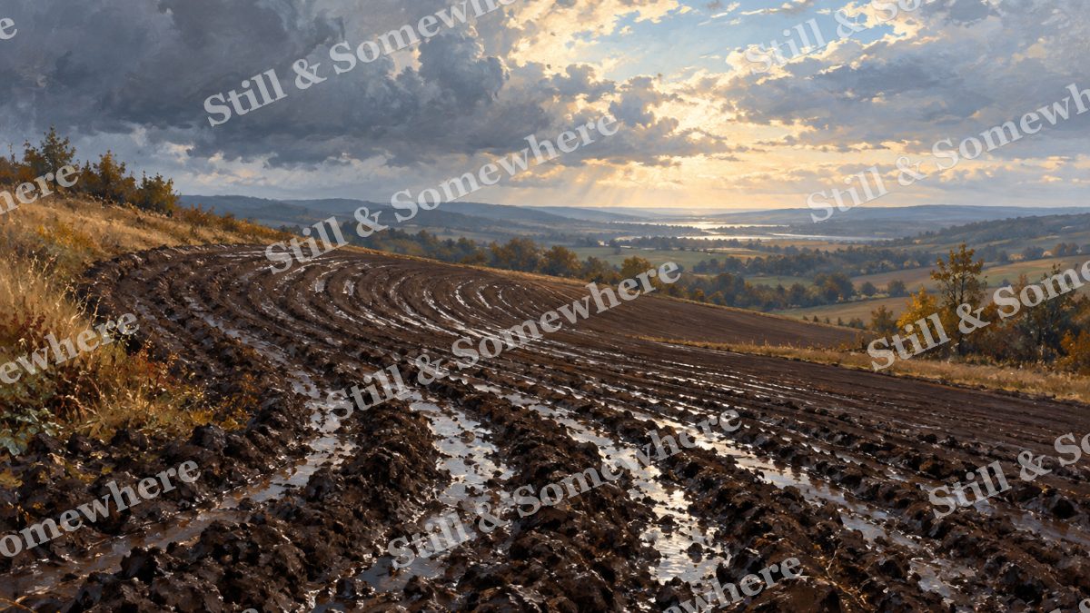 Plowed Earth after the Shower, early autumn countryside artwork preview