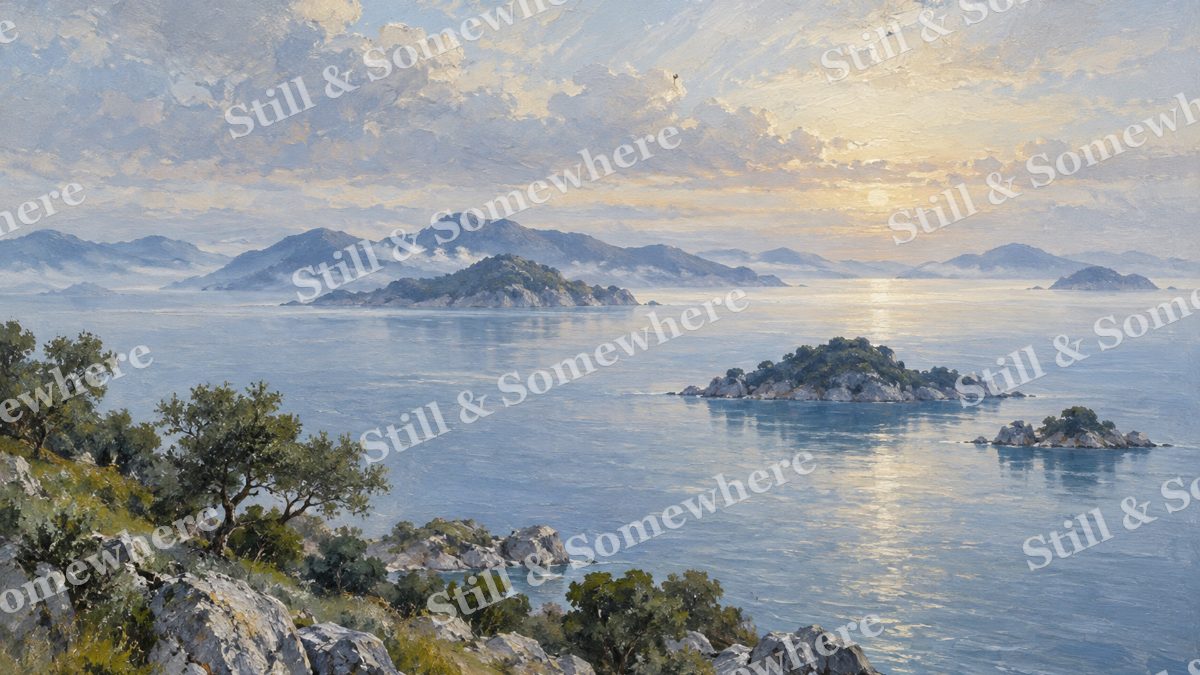 Mist among the Blue Islands, paintings artwork preview