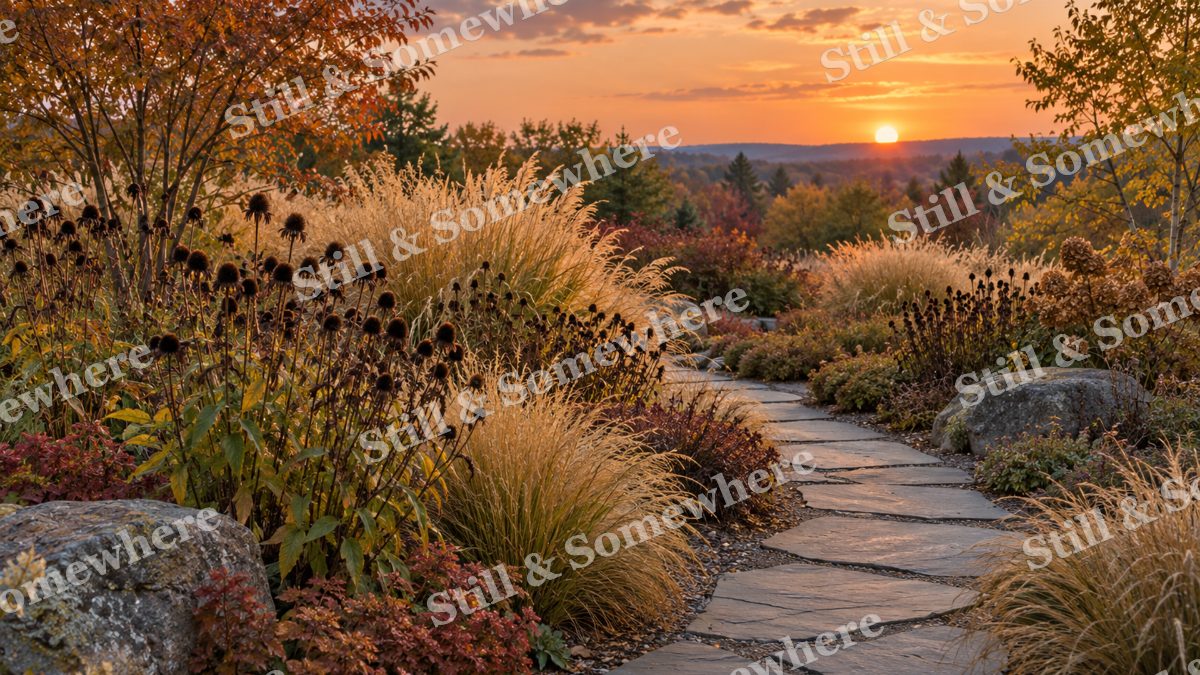 The Seed Head Garden at Sunset, gardens artwork preview