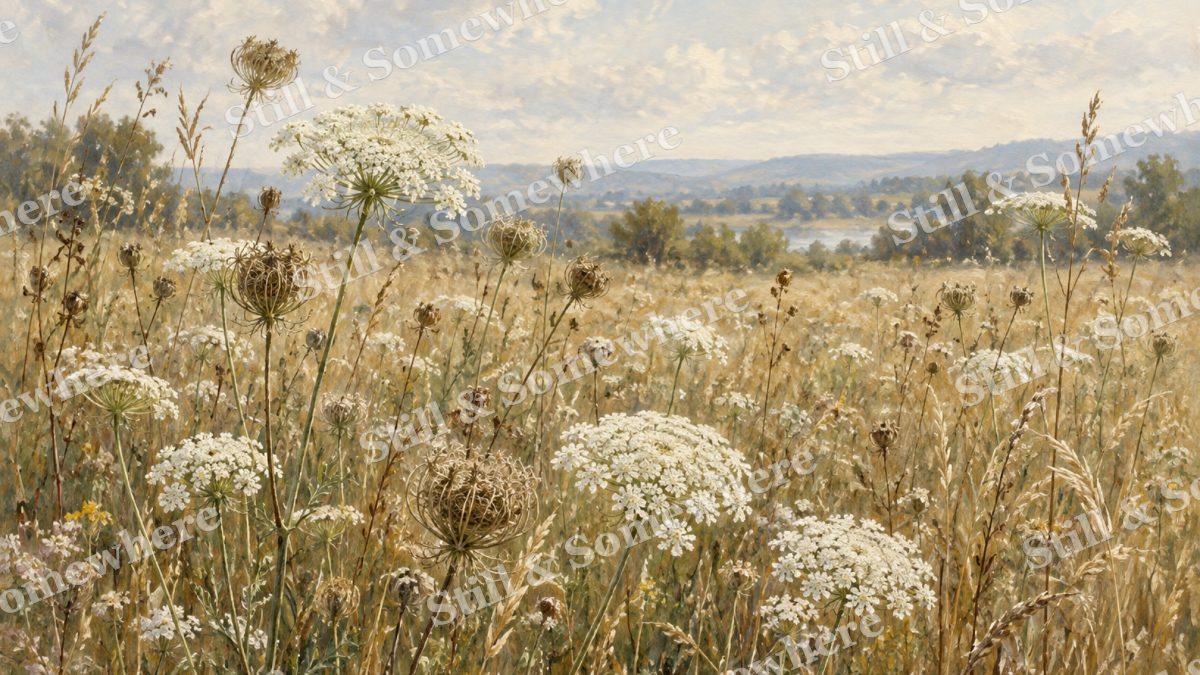 Queen Annes Lace in the Meadow, botanicals artwork preview