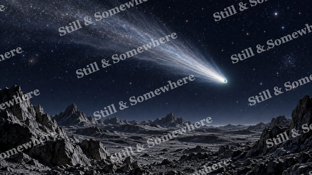 Space 26 Comet Over Moon, space artwork preview