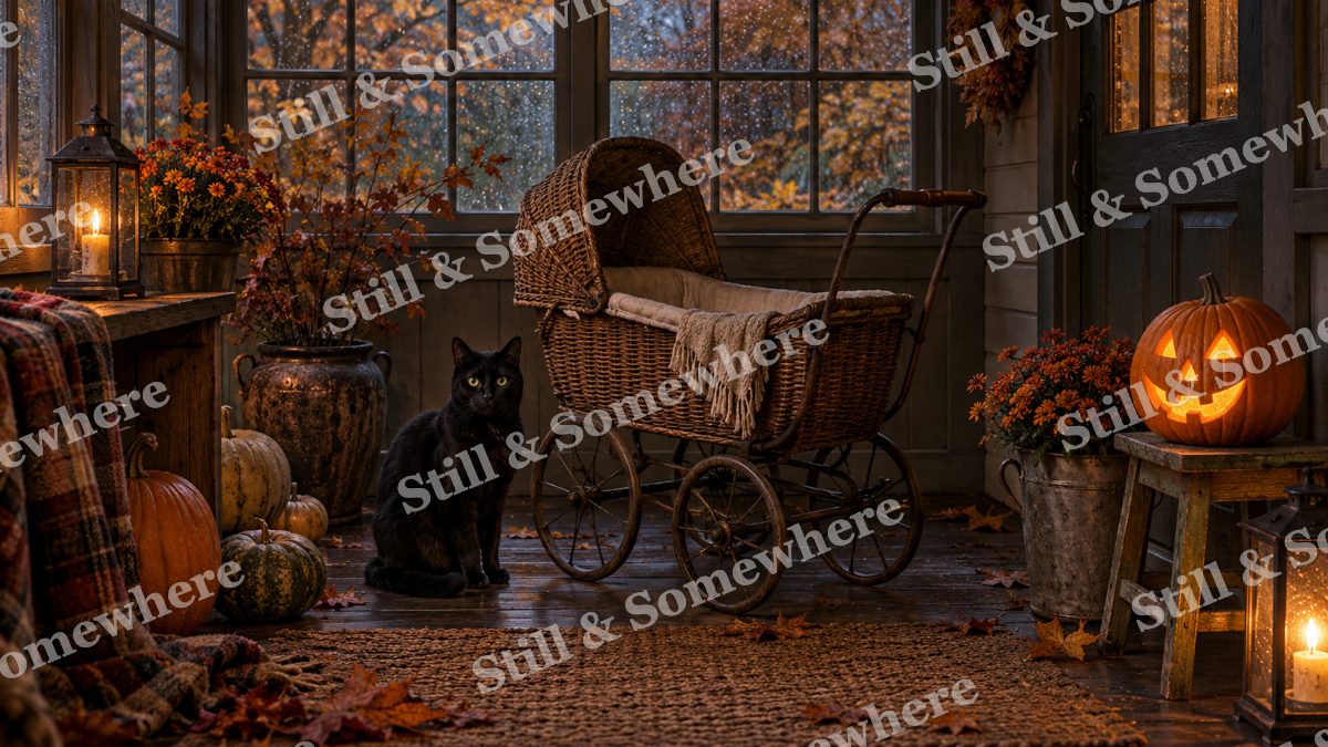 Black Cat and the Wicker Pram, halloween artwork preview