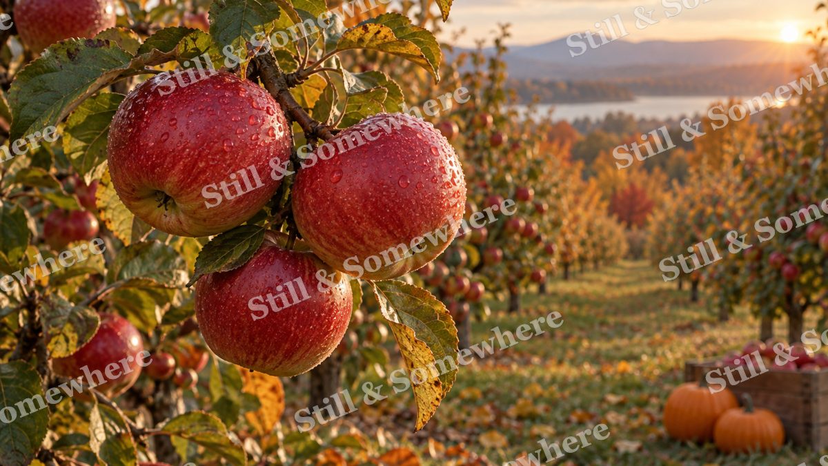 Apple Orchard Morning, fall artwork preview