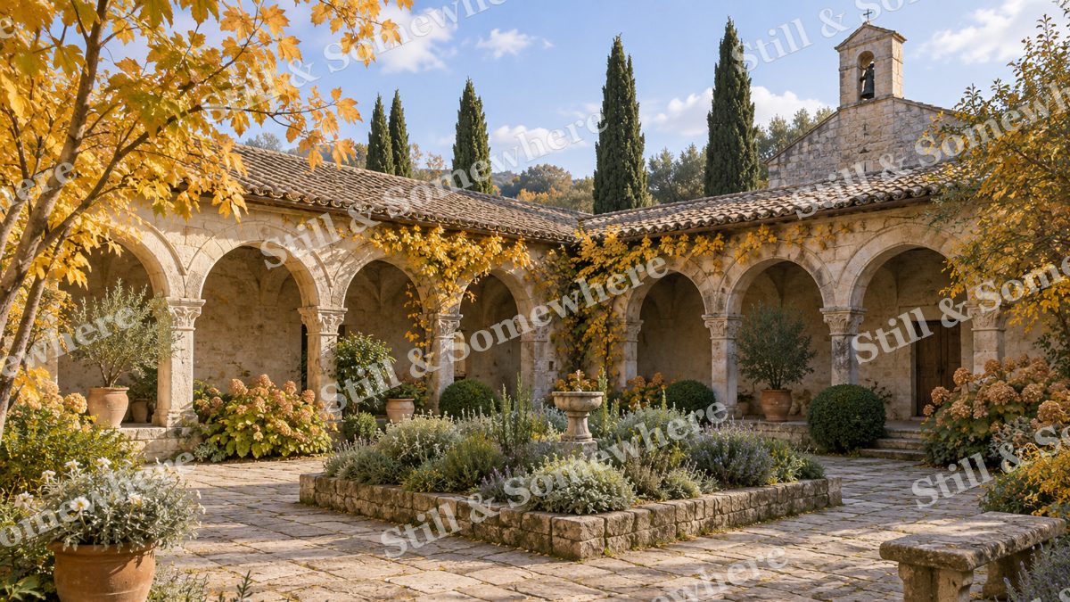 The Autumn Cloister Garden, gardens artwork preview