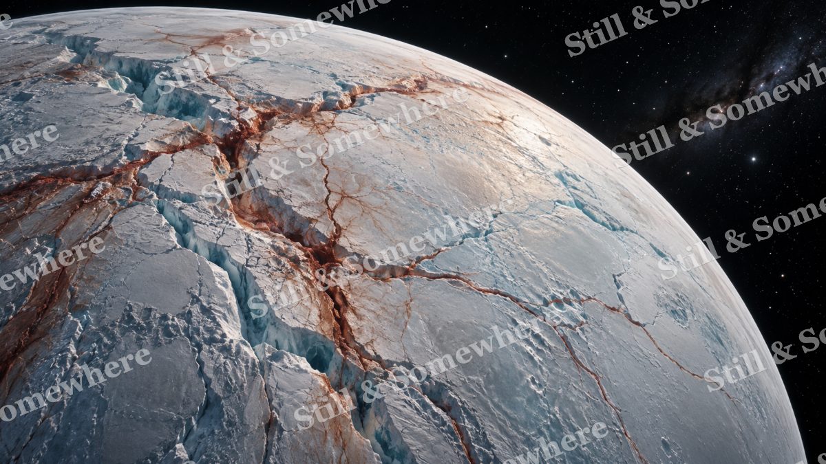 Space 13 Ice World Fractures, space artwork preview
