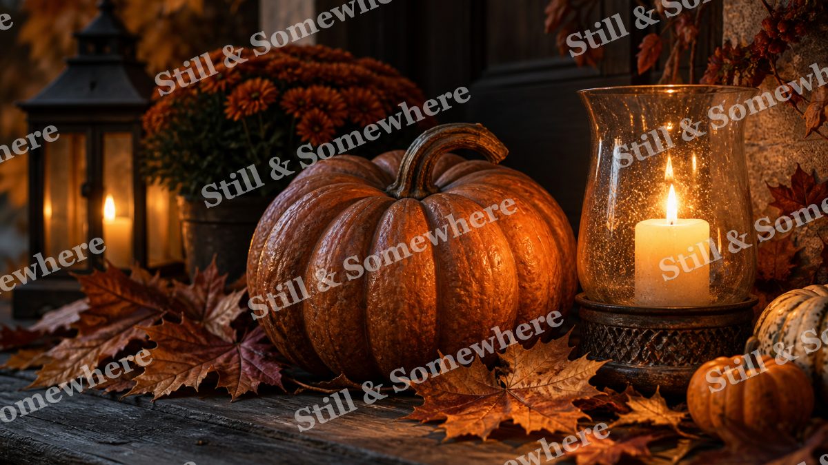21 Copper Leaves And Candlelight, halloween artwork preview